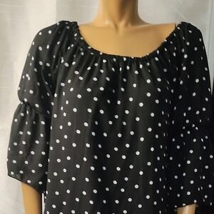 Black and‎ White Ruffled Off-Shoulder Sundress Size XL